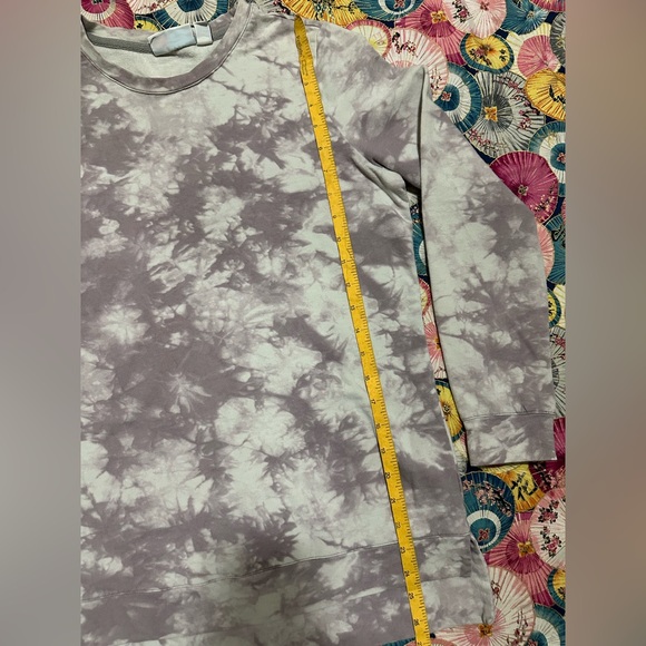 Denim & Co. Women’s Elegant Tie-Dye Long Sleeve Sweater Activewear Shirt Top - Picture 4 of 5